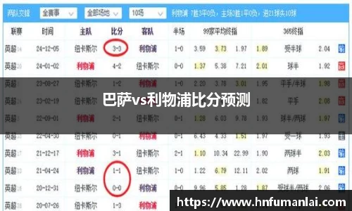 巴萨vs利物浦比分预测